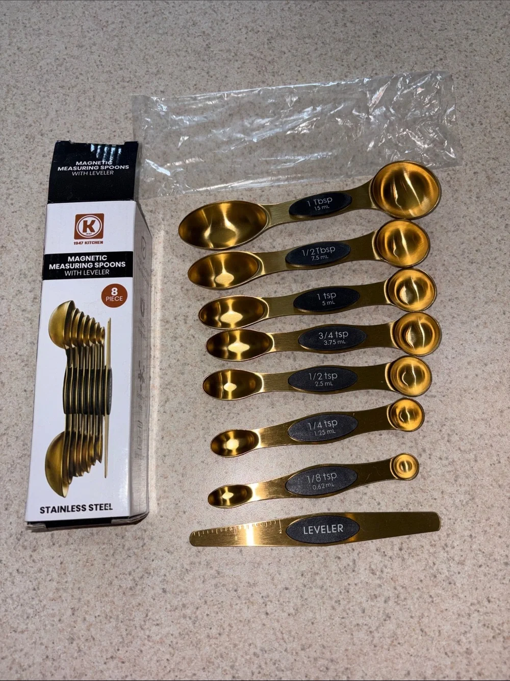 Magnetic Stainless Steel Measuring Spoons - 8 Piece